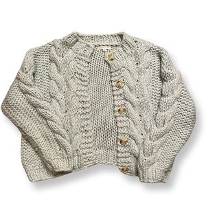 Anthropologie Little Lies Baby Blue Knit Cardigan Sweater